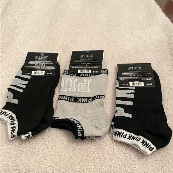 PINK Victoria's Secret  Black and Gray Socks Set - Picture 2 of 2